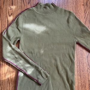 Zara green and burgundy lined sweater. Good thickness to it